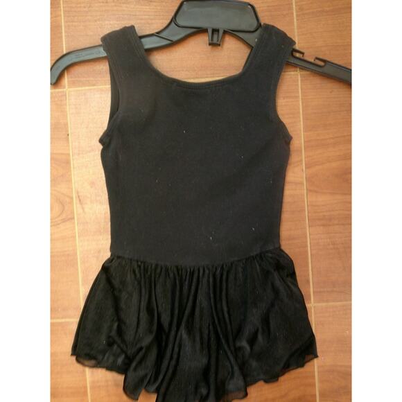 Dance Leotard Dress Freestyle Medium Child 7/8 Black Sparkle - Picture 4 of 4